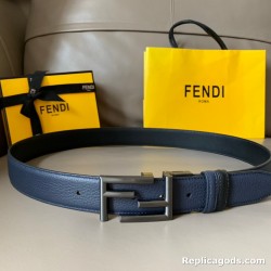 BLUE LEATHER BELT WITH FF STUD BUCKLE - B183 UK BLUE LEATHER BELT WITH FF STUD BUCKLE - B183 UK