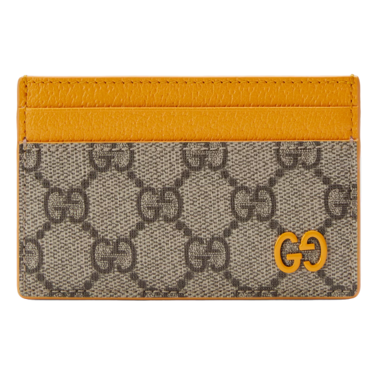 replica CARD CASE WITH GG DETAIL YELLOW LEATHER TRIM UK