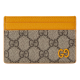 replica CARD CASE WITH GG DETAIL YELLOW LEATHER TRIM UK