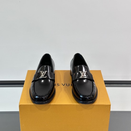 replica MAJOR LOAFERS BLACK GLAZED CALF LEATHER - LV880 UK