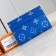 replica DOUBLE CARD HOLDER BLUE TAIGARAMA LEATHER M31051 UK