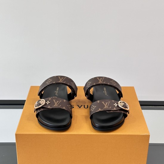 replica BOM DIA FLAT COMFORT MULES IN BROWN - LVS97 UK