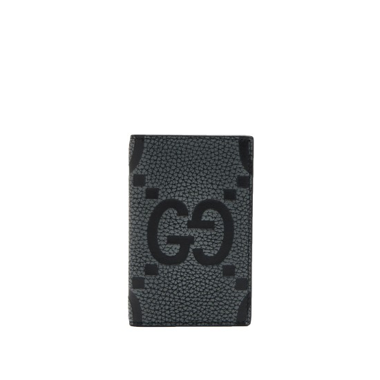 replica MAXI GG CARD CASE IN BLACK LEATHER UK