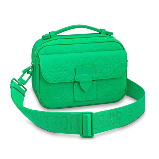 Replica L 15785 LFR#5952 Buddha Luxury Replica Monogram Leather S-Lock Messenger Bag In Green Uk - 15785 - Buddha Luxury