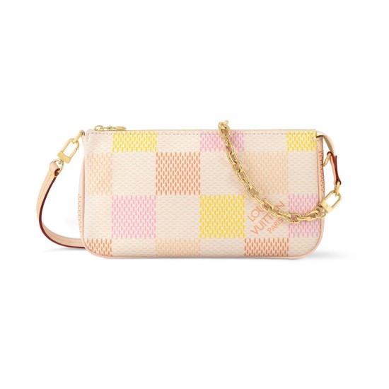 Replica L 12711 LFR#11126 Buddha Luxury Replica Pochette Accessoires Peach Pink Damier Coated Canvas N40642 Uk - 12711 - Buddha Luxury