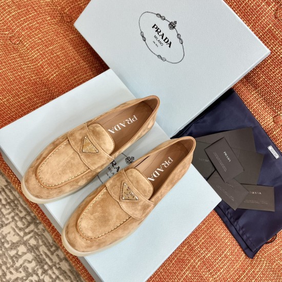 replica SUEDE LEATHER LOAFERS ECRU - PD138 UK
