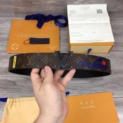 Lv Initiales Belt Monogram Logo Story 40Mm Brown - B87 Uk