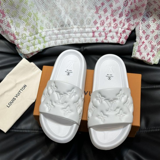 replica WATERFRONT MULE SLIDES IN WHITE - LVS76 UK