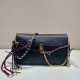 Replica Prada Women CrossBody and Shoulder Soft Sound Large Leather Shoulder Bag With Charms In Black Uk