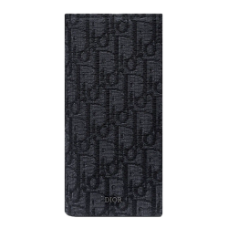 Vertical Long Wallet Black Oblique Jacquard Uk