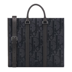 EAST-WEST TOTE BAG BLACK MAXI OBLIQUE JACQUARD UK
