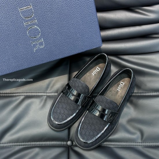 Replica Granville Loafers Black Oblique Jacquard - Cd232 Uk - 11068 - Buddha Luxury