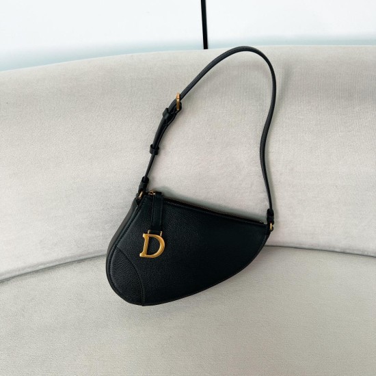 Replica Saddle Rodeo Pouch Black Goatskin Uk - 12659 - Buddha Luxury