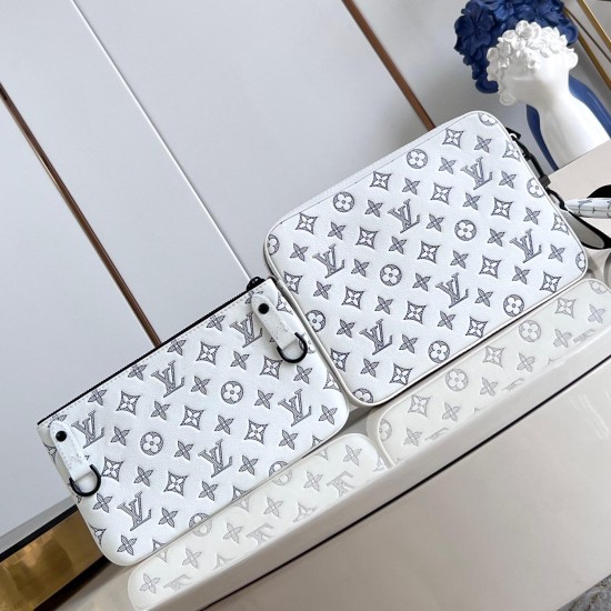 Replica Trio Messenger Bag White/Navy Blue Monogram Shadow Calf Leather M24754 Uk Replica Trio Messenger Bag White/Navy Blue Monogram Shadow Calf Leather M24754 Uk