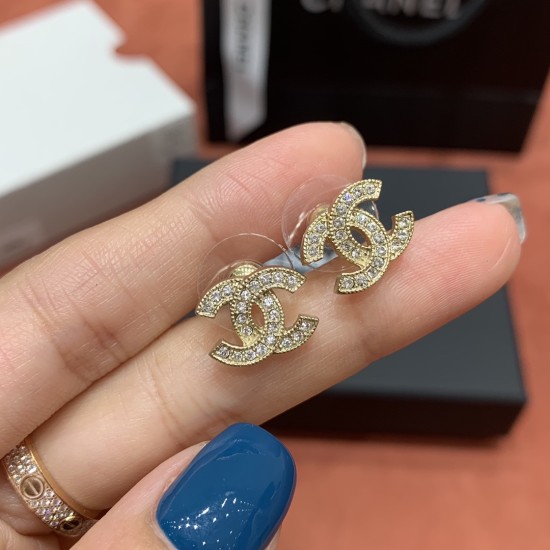 replica CC CRYSTAL LOGO STUD EARRINGS UK