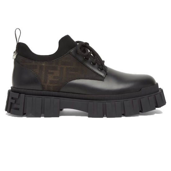 replica FORCE LACE-UPS BLACK LEATHER LACE-UPS - FD155 UK