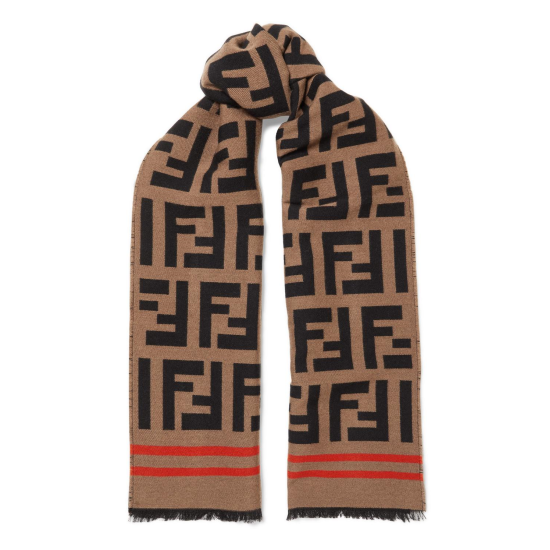 replica SCARF WOOL AND SILK-BLEND JACQUARD IN BROWN UK