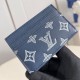 replica DOUBLE CARD HOLDER INK BLUE/WHITE MONOGRAM SHADOW CALFSKIN M83700 UK