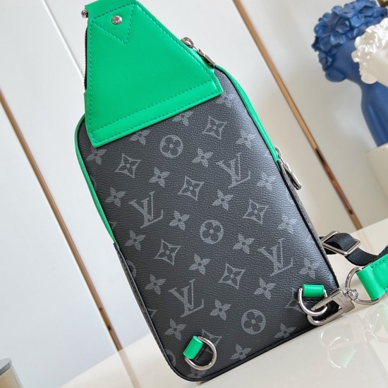 replica AVENUE SLINGBAG PM BAMBOO GREEN MONOGRAM ECLIPSE CANVAS M25891 UK