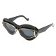 replica CATEYE DOUBLE FRAME SUNGLASSES SHINY BLACK/SMOKE LW40119I - SG229 UK
