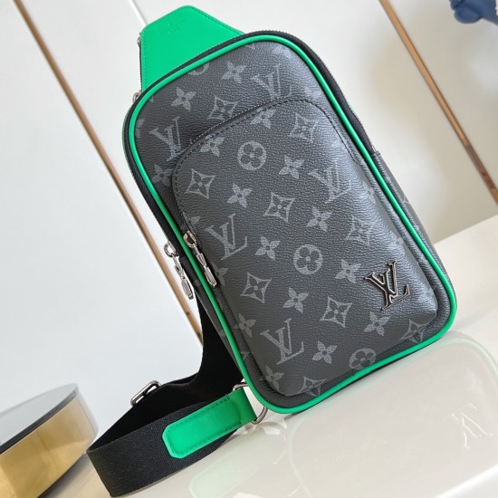 replica AVENUE SLINGBAG PM BAMBOO GREEN MONOGRAM ECLIPSE CANVAS M25891 UK
