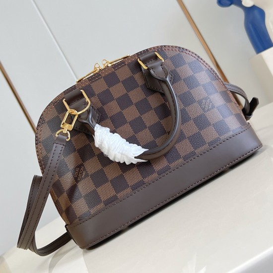 replica ALMA BB BAG BROWN DAMIER EBENE CANVAS N40606 UK