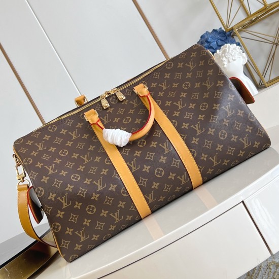 replica KEEPALL CARGO 50 BAG BROWN MONOGRAM CANVAS M14735 UK