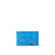 replica DOUBLE CARD HOLDER POOL BLUE COLORED MONOGRAM CANVAS M14862 UK