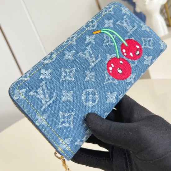 Replica X Takashi Murakami Zippy Wallet Monogram Cherry Denim M23161 Uk - 14307 - Buddha Luxury