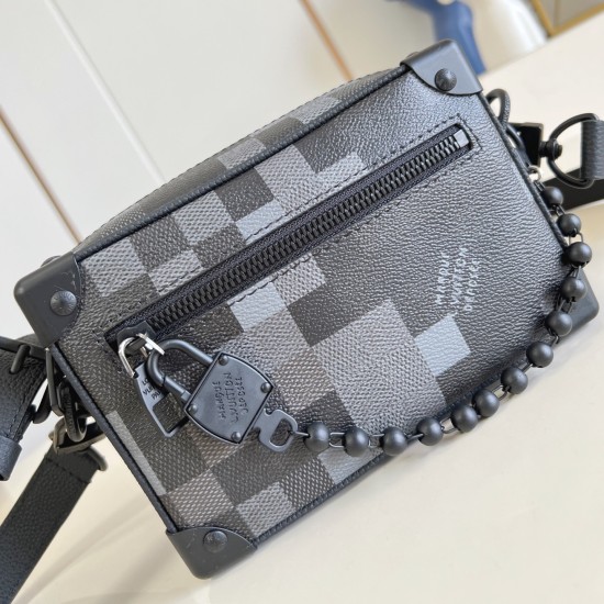 replica MINI SOFT TRUNK BAG BLACK DAMOFLAGE BLACK CANVAS M14922 UK