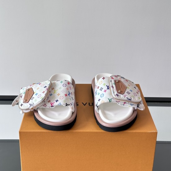 replica TAKASHI MURAKAMI POOL PILLOW FLAT COMFORT MULES IN WHITE - LVS100 UK