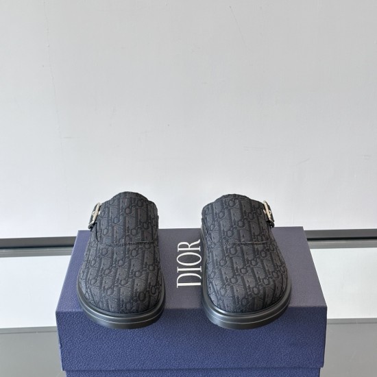 replica AQUA MULES BLACK OBLIQUE JACQUARD - CDS25 UK