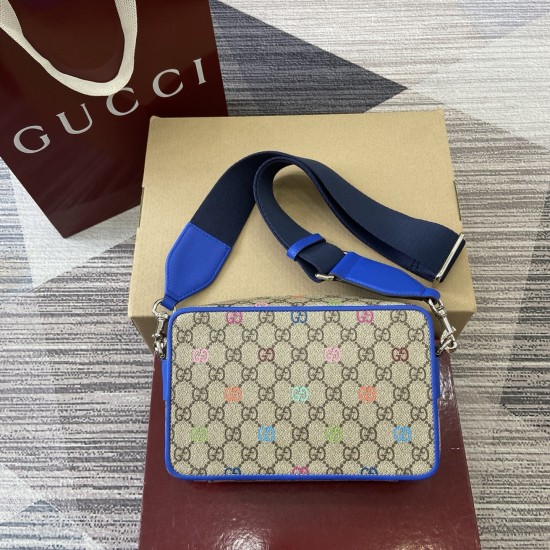 replica GG MULTICOLOR SMALL BAG BEIGE AND DARK BROWN GG MONOGRAM COATED FABRIC UK