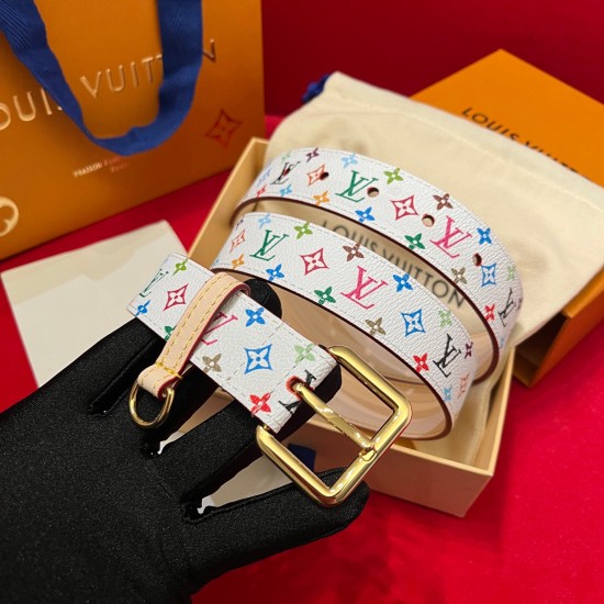 replica X TAKASHI MURAKAMI D-RING 30MM BELT IN WHITE - B403 UK