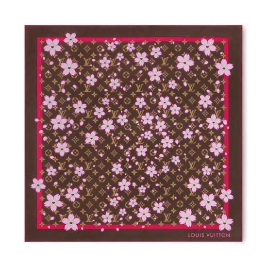 replica X TAKASHI MURAKAMI MONOGRAM CHERRY BLOSSOM SQUARE 70 IN TAN UK
