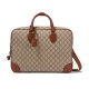 replica GG EMBLEM MEDIUM BRIEFCASE BROWN LEATHER UK