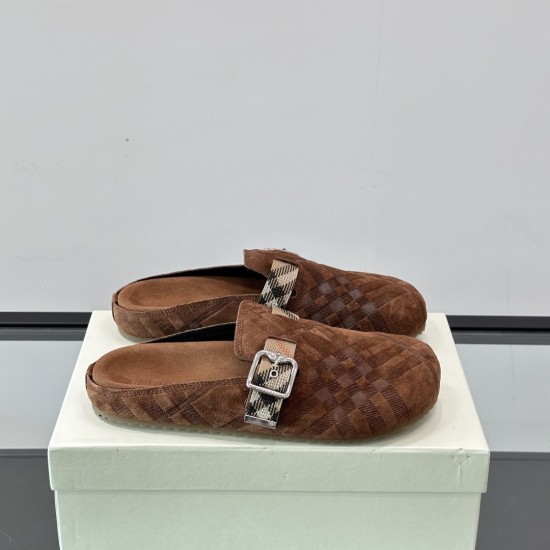 replica CHECK SUEDE URCHIN CLOGS IN BROWN - BBRS4 UK