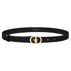 LUCKY 30 MONTAIGNE STAR 20MM BELT BLACK SMOOTH CALFSKIN - B404 UK