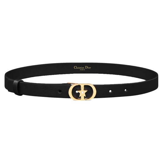 replica LUCKY 30 MONTAIGNE STAR 20MM BELT BLACK SMOOTH CALFSKIN - B404 UK