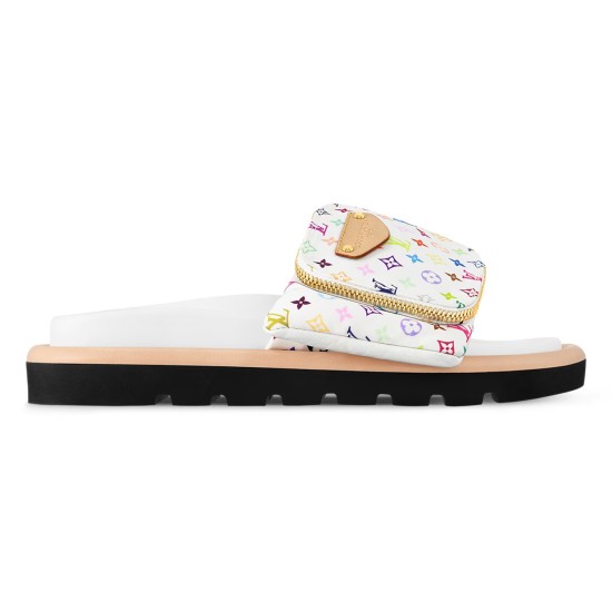 replica TAKASHI MURAKAMI POOL PILLOW FLAT COMFORT MULES IN WHITE - LVS100 UK