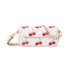 X Tm Wallet On Chain Ivy White Monogram Cherry Canvas M14239 Uk