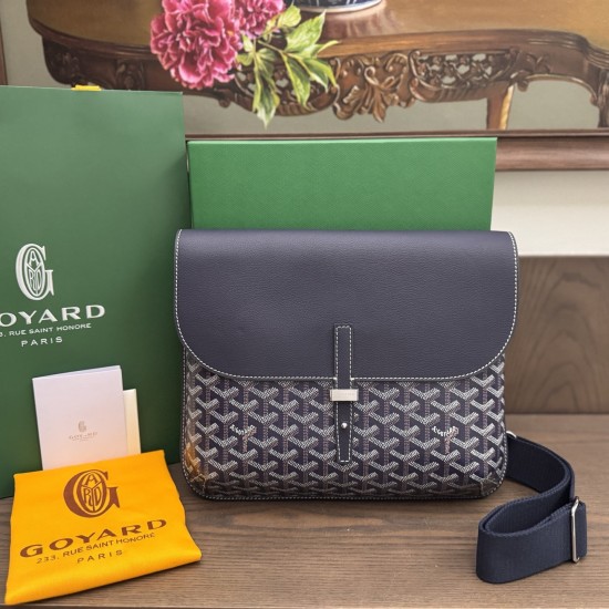 replica COURSIER MESSENGER BAG IN NAVY BLUE UK
