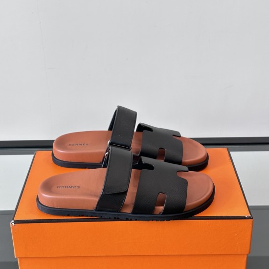 Replica Hermes 11729 HFR#17256 Buddha Luxury Replica Chypre Sandals In Black - Hs115 Uk - 11729 - Buddha Luxury