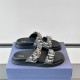 replica AQUA SANDALS BEIGE AND BLACK OBLIQUE JACQUARD - CDS37 UK