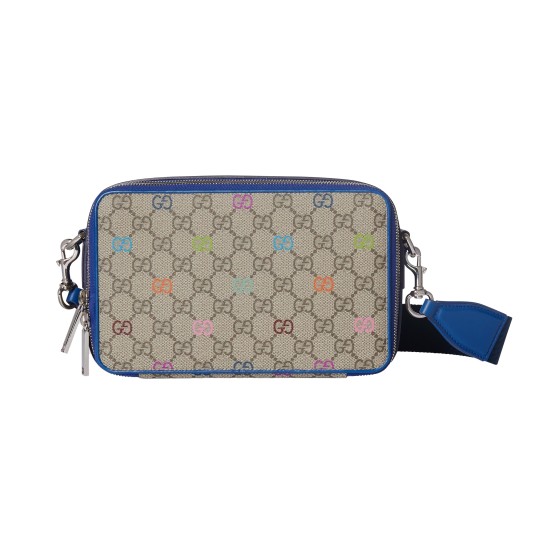replica GG MULTICOLOR SMALL BAG BEIGE AND DARK BROWN GG MONOGRAM COATED FABRIC UK