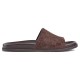 Gucci Brown Suede Slide Sandals Profile View Profile view of Gucci brown suede slide sandals showing side silhouette