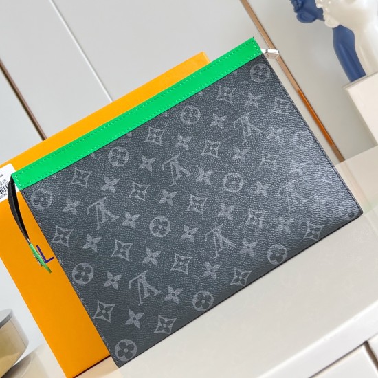 replica POCHETTE VOYAGE MM BORNEO GREEN MONOGRAM MACASSAR CANVAS M12816 UK