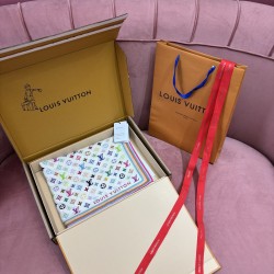 X TAKASHI MURAKAMI MONOGRAM MULTICOLOR SQUARE 90 IN WHITE M94967 UK