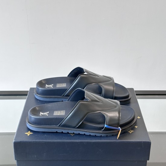 Replica L 11791 LFR#17911 Buddha Luxury Replica Oasis Mules In Navy Blue Calf Leather - Lvs109 Uk - 11791 - Buddha Luxury