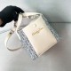 Replica Small Signature Bucket Bag Blue Oblique Chambray With Raffia Effect Uk - 13100 - Buddha Luxury